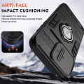 Honor 400 Lite Sliding Camera Armor Cover Design TPU+PC Phone Case (Black). 