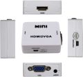 Mini HDMI to VGA Converter with Audio | HDMI2VGA 1080P Adapter Connector | PC Laptop to HDTV Monitor Projector. 