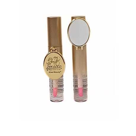 Kiss-Beauty 24K Gold Magic Lip Gloss Oil Duo with Mirror