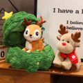3D Stuffed Animals Elk Toy Christmas Tree Christmas Elk Plush Toy Plushies Openable Christmas Series Doll Cartoon Collection Santa Claus Plush Dolls Christmas Atmosphere. 