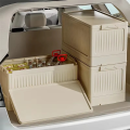 Large Capacity Folding Storage Box with Pulley - Stackable Plastic Organizer with Lid, Portable Container for Home. 