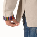 Binay Embroidery Cream Nepali With Bhutani Borderd Kurta Shirt For Men - Fashion | Men's Wear | Kurtha Shirts |. 