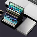 Anti Holder Secure Metal Slim Cardholder Stainless Steel 10 Slots Wallet for Men Women Travel Daily Use. 