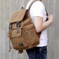 Canvas Backpack Casual Outdoor Travel Rucksack Large Capacity School Bags Vintage Drawstring Bags for Unisex. 
