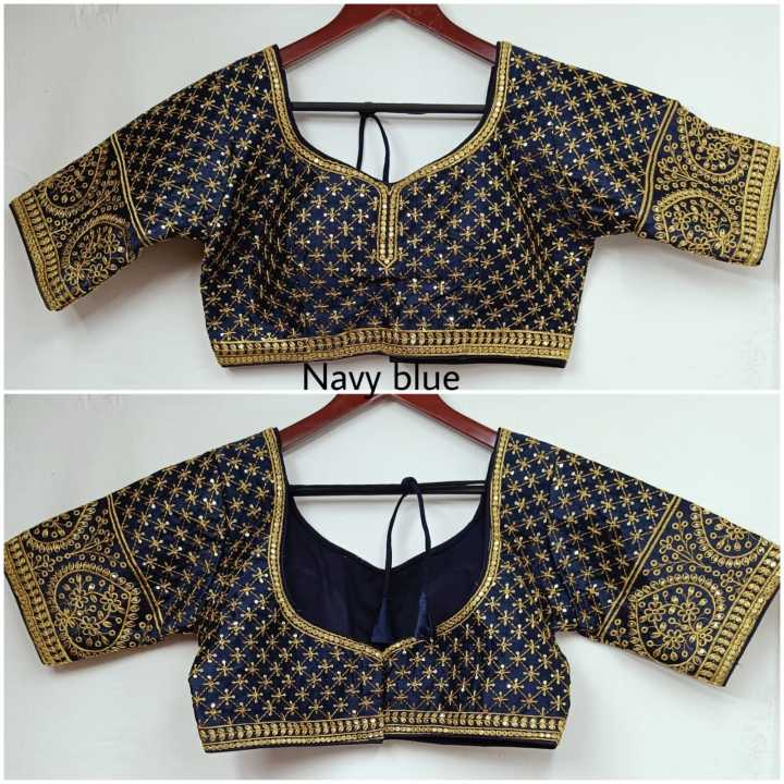 Readymade%20Women%20Fashion%20Formal%20Traditional%20Half%20Sleeves%20Blouses%20-%20Image%204