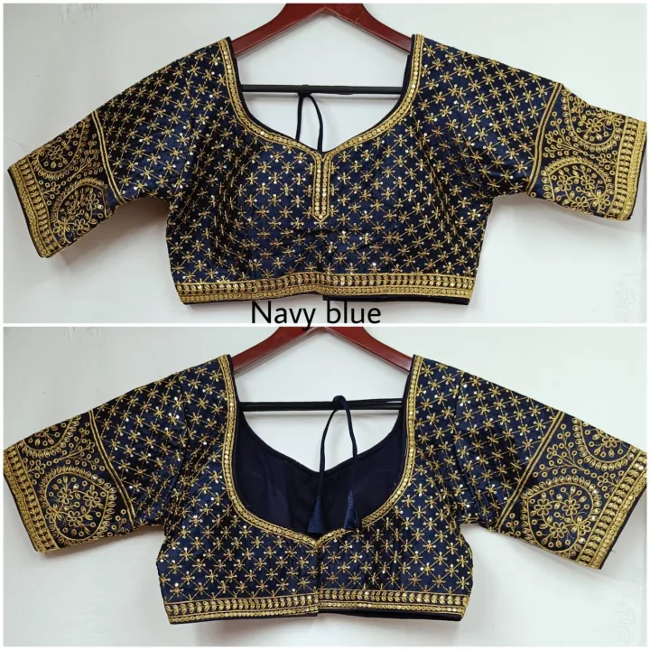 Readymade%20Women%20Fashion%20Formal%20Traditional%20Half%20Sleeves%20Blouses%20-%20Image%204