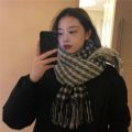Pebbles Nepal Korean Style Plaid  Warm Scarf for Women. 