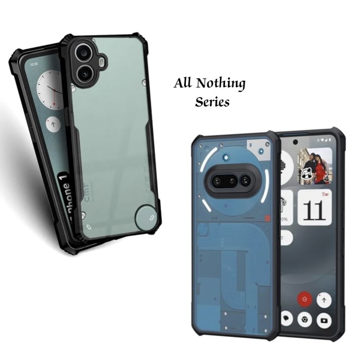 Nothing Phone 3 , 3A , Pro, 1 , 2 , 2A & CMF 1 , 2 Pro Cover (All Different Size) HD Clear Transparent With Soft  Bumper Cover Case  - Non Yellowing -