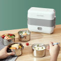 Electric Lunch Box - Pair Of Thermal Rice Cages With Plug Reheating High-grade Stainless Steel Inner Food. 