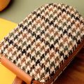 Zipper Houndstooth Short Wallet Mini  Multi-card Slot PU Leather Card Bag Card Pocket Coin Purse Card Holder Outdoor. 