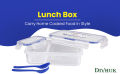 Ski Lock & Seal 800Ml + 125Ml Plastic Lunch Tiffin Box (Clear). 