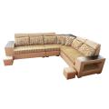 Sunrise Furniture Hs-28 L-Shape Wooden Sectional Sofa - Light Brown. 