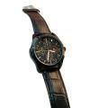 Black Leather Belt Quartz Watch For Men. 