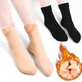 Pack of 6 (3 Pairs) Women Velvet Fur Inside Winter Socks - Multicolor. 