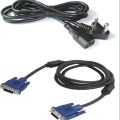 Combo Of Vga And Power Cable For Computer / Cpu Monitor. 