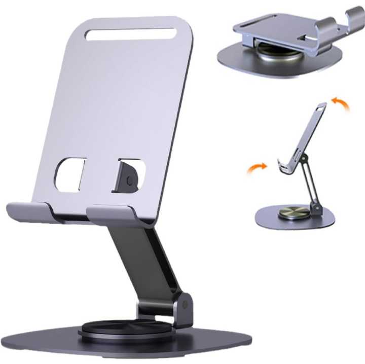 Mobile Phone stand for Desk/Bed,360° Degree Rotating,adjustable Foldable Cell Phone Holder,Aluminum Office Desk Accessories All Phones