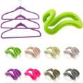 Mini Flocking Clothes Hanger, Easy Hook Closet Organizer, Random Colors, Home Creative, 10Pcs. 