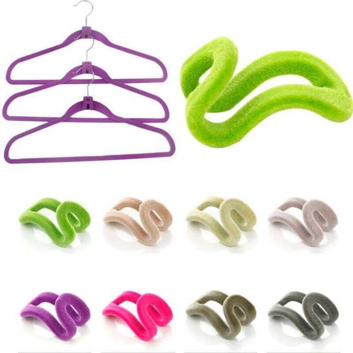Mini%20Flocking%20Clothes%20Hanger,%20Easy%20Hook%20Closet%20Organizer,%20Random%20Colors,%20Home%20Creative,%2010Pcs%20-%20Image%204