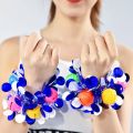 4pcs/2pairs Plastic handle Fancy Competition Flower Cheerleading Cheering Ball Cheerleader Pompoms Club Sport Supplies Dance Party Decorator. 