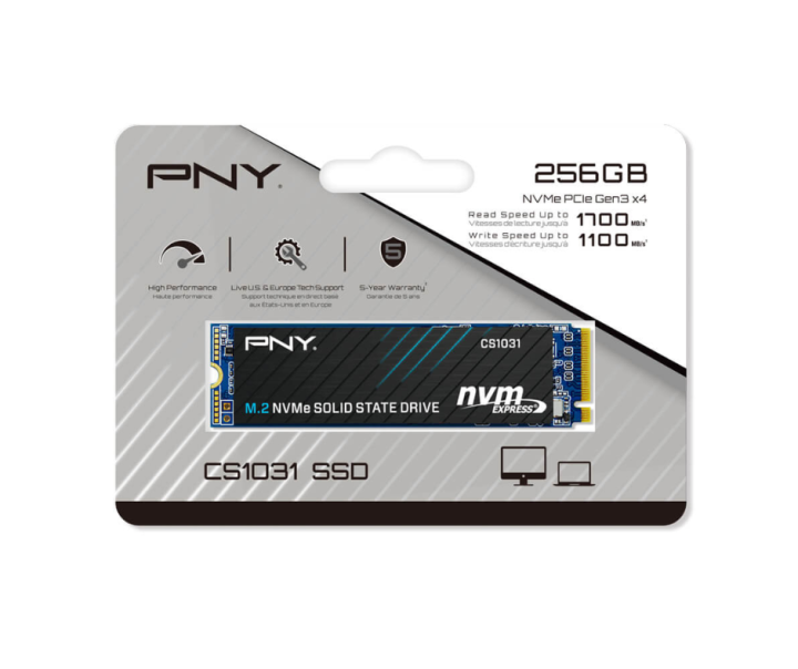 Pny Internal Ssd Nvme PCle | Solid State Drive|  256Gb Cs1031, M.2 Gen3*4