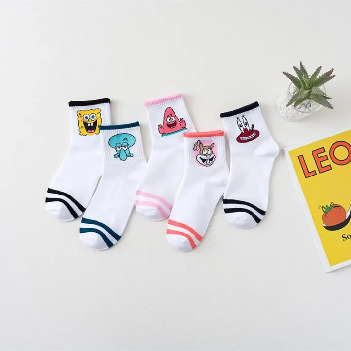 Spunky%20Add-ons%20Minimalist%20Spongebob%20Squarepants%20Cartoon%20Cotton%20Socks%20Patrick%20Eugene%20Squidward%20Sandy%20Thin%20Breathable%20Versatile%20Sock%20-%20Image%204