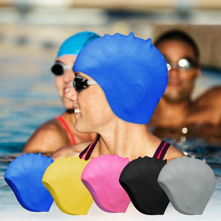 Swim Caps Ear Protection 3d, Waterproof Swim Cap Mens Women Girls