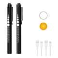 Rechargeable Pen Lights with Pupil Gauge & Ruler for Nurses Doctors, Echargeable, 2Pcs. 