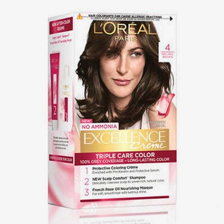 LOreal Paris Excellence Creme Hair Color - 4 Natural Brown 72ml+100g