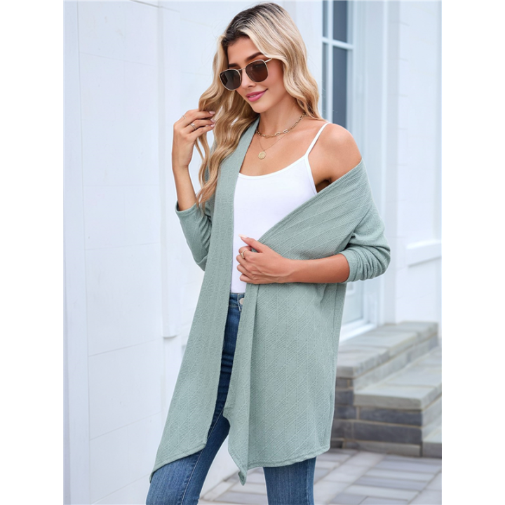 Women%20Solid%20Color%20Cardigan%20Sweater%20Open%20Front%20Long%20Casual%20Beach%20Kimonos%20Outfits%20Dark%20Green%20M%20-%20Image%208