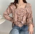 Flower Printed With Front Design Full Sleeve Tops Tshirt For Women - Fashion | T-Shirts For Women | Women's Wear |. 
