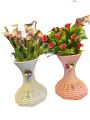 Artificial Rubber Flower With Vase For Home / Living Room Decoration. 