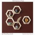 Formica laminated Hexagon Honeycomb Wall rack for Home Decor , Living Room & Office - 5 pc set  - Best Quality - By Supreme Decor. 
