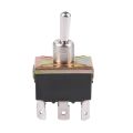 fasdaga 2X AC 250V/10A 125V/15A DPDT 3 Position ON/OFF/ON 6 Pins Toggle Switch Black+Silver. 