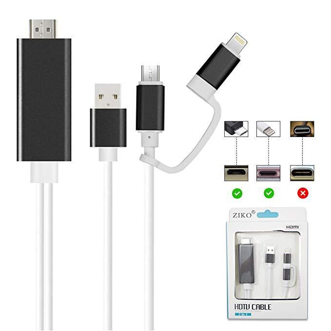3 In 1 Lightning Micro USB Type-C To HDMI Cable 1080P  7 8 X