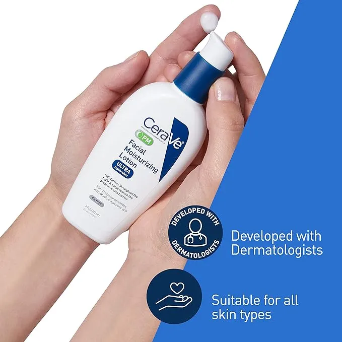 CeraVe%20PM%20Facial%20Moisturizing%20Lotion%20%7C%20Night%20Cream%20with%20Hyaluronic%20Acid%20and%20Niacinamide%20Ultra-Lightweight,%20Oil-Free%20Moisturizer%20for%20Face%20%203%20Ounce%20-%20Image%204