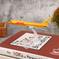 16CM Scale 1:400 Metal Airplane Replica DHL Alloy Airplane Model Yellow Freight Machine Diecast Aircraft Aviation Collectibles. 