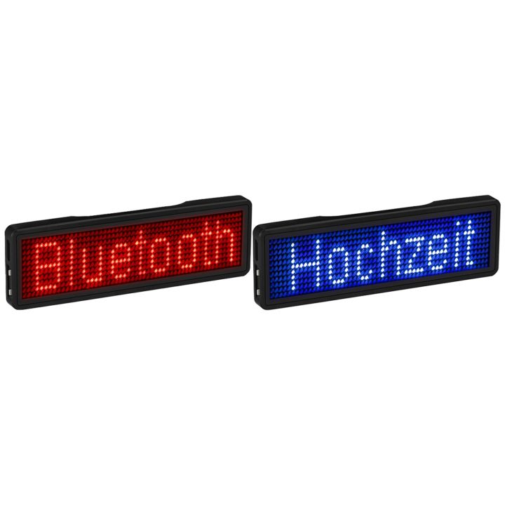 Bluetooth LED Namens Schild Wiederaufladbares Licht Zeichen DIY Programmier9603