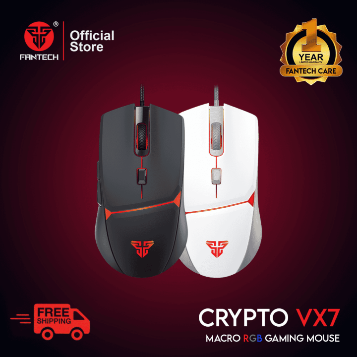 FANTECH VX7 Crypto Gaming Mouse-Black/White