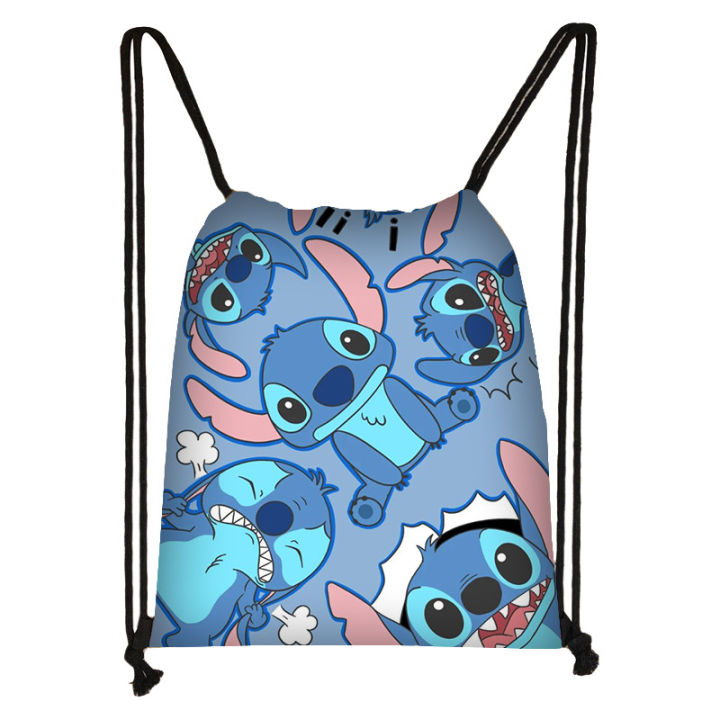 New Stitch Kids Drawstring Pocket Outdoor Travel Storage Bag Printed Polyester Drawstring Bag Portable Batch