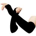 1 Pair Arm Sleeves Fit Thumb Stretchable Hand Cover Arm Sleeves Black Color - Arm Sleeves. 