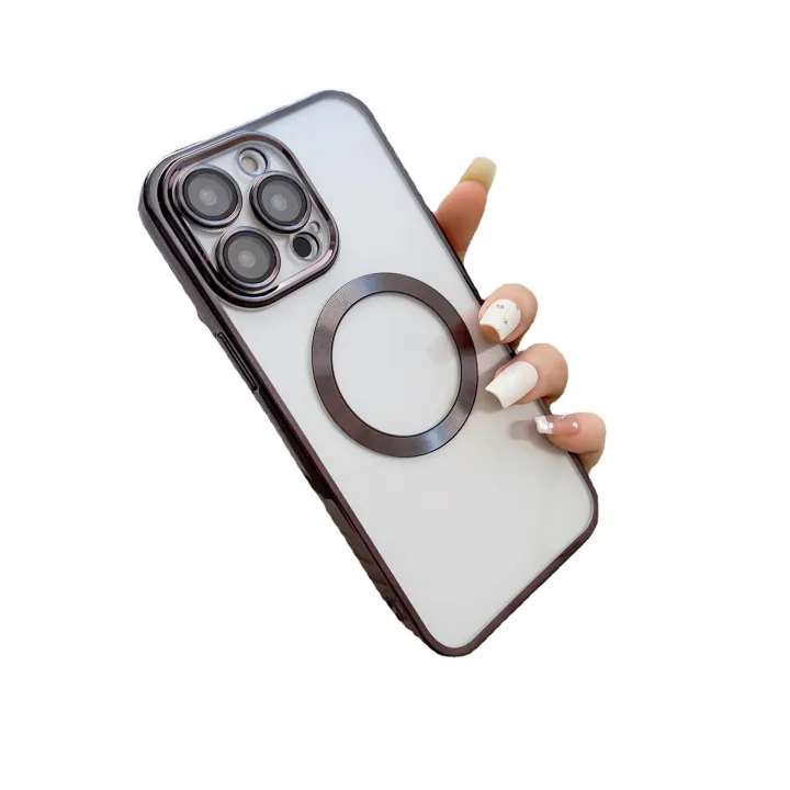 Compatible%20with%20iPhone14plus%20phone%20case%20magsafe%20magnetic%20plating%2012%20transparent%20apple%2013%20Pro%20full%20package%20soft%20shell%20-%20Image%205
