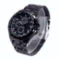 IK Collection Big Analog Round Dial Watch With Metal Chain For Men - Black | Fashion Analog Watch For Men. 