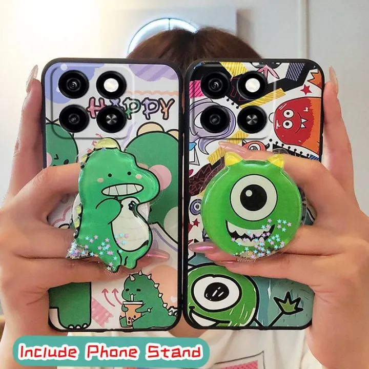 Glitter%20Durable%20Phone%20Case%20For%20ZTE%20Blade%20A35/A55%20Rotatable%20stand%20Soft%20Case%20Back%20Cover%20quicksand%20Fashion%20Design%20cute%20TPU%20-%20Image%203