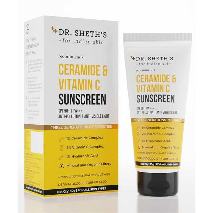 Dr. Sheth's Ceramide & Vitamin C Sunscreen SPF 50 PA +++ - 50 gm