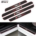 Door Sill Plate Protectors Guards Sill Scuff Cover Step Protector (TRD, Black & Red, Pack of 4pcs). 