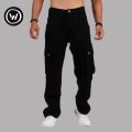 Wraon Black Solid Premium Casual Denim Cargo Jeans Pant For Men - Fashion | Pants For Men | Men's Wear | Cargo Pants |. 