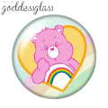 KEBETEME MINISO CareBears Cute cartton bear 10pcs 12mm/18mm/20mm/25mm Round photo glass cabochon demo flat back Making findings bracelets. 