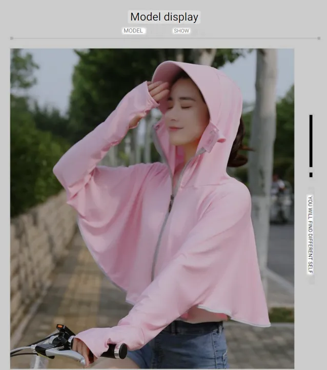 Sun%20Protection%20Clothing%20For%20Women2024Summer%20Ice%20Silk%20Uv%20Protection%20Breathable%20Long%20Sleeves%20All-Matching%20Western%20Style%20Hooded%20Cycling%20Sun-Protective%20Clothing%20-%20Image%202