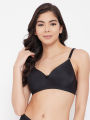 Clovia Padded Non-Wired Full Cup T-shirt Bra in Black. 