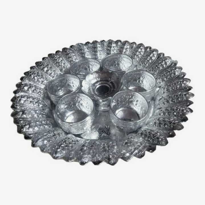 Silver Tika Thali With 7 Bowls Set